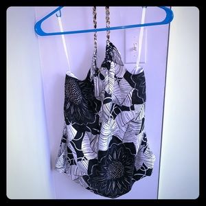 Halter tank with gold neck chain